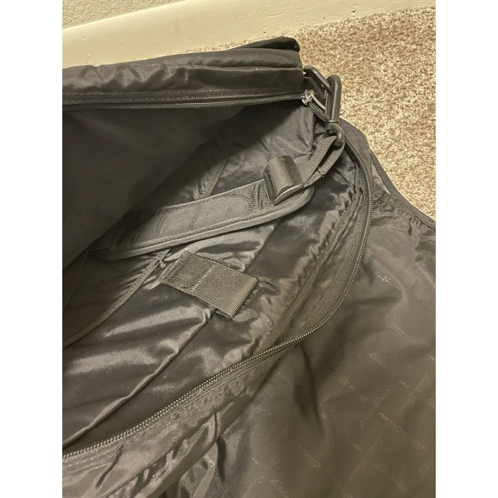Eddie Bauer Black Messenger Bag Zip Buckle Shoulder Strap Outer Pockets
